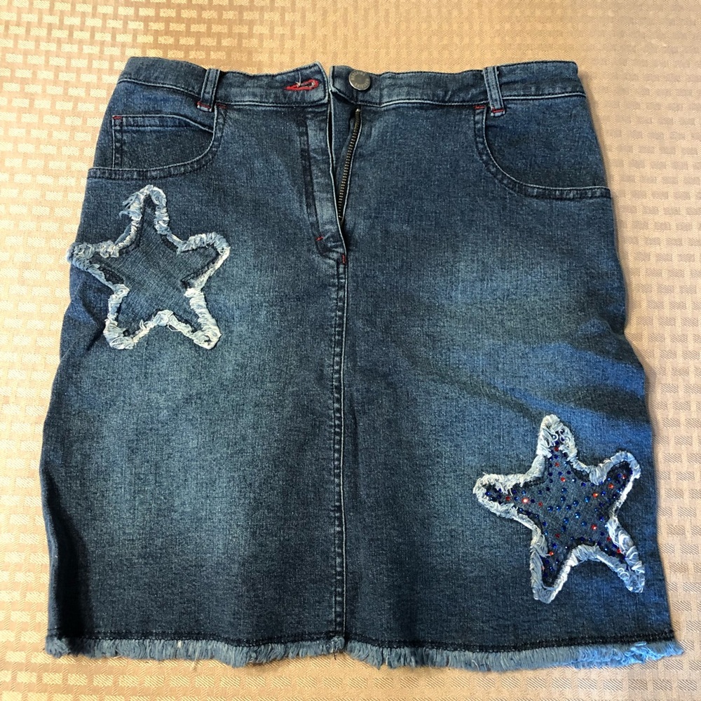 moschino jean star skirt crystal denim